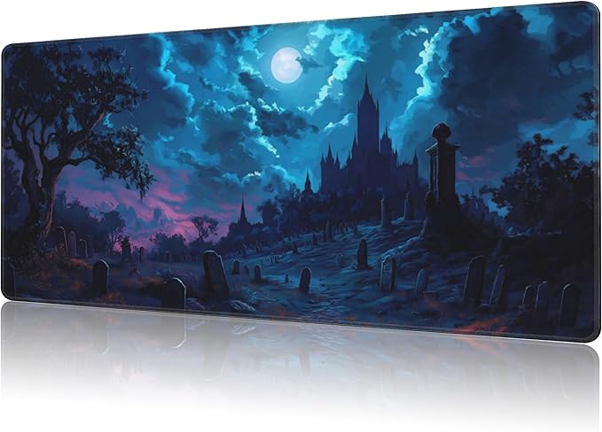 Mouse Pad Large Gothic Graveyard Non-Slip Game Desk Mat by NIYLYNSYN