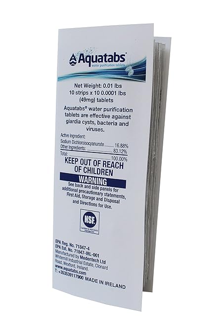 Aquatabs 49mg Water Purification Tablets. Water Filtration System by AquatabsWaterPurification