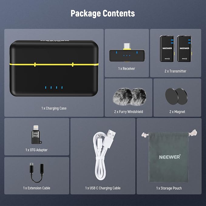 NEEWER KM15 Wireless Lavalier Microphone System Compatible - Image 9