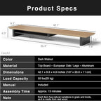 White Oak Dual‑Tier Ergonomic Desk Setup – Modern Wooden Monitor Stand & - Image 4