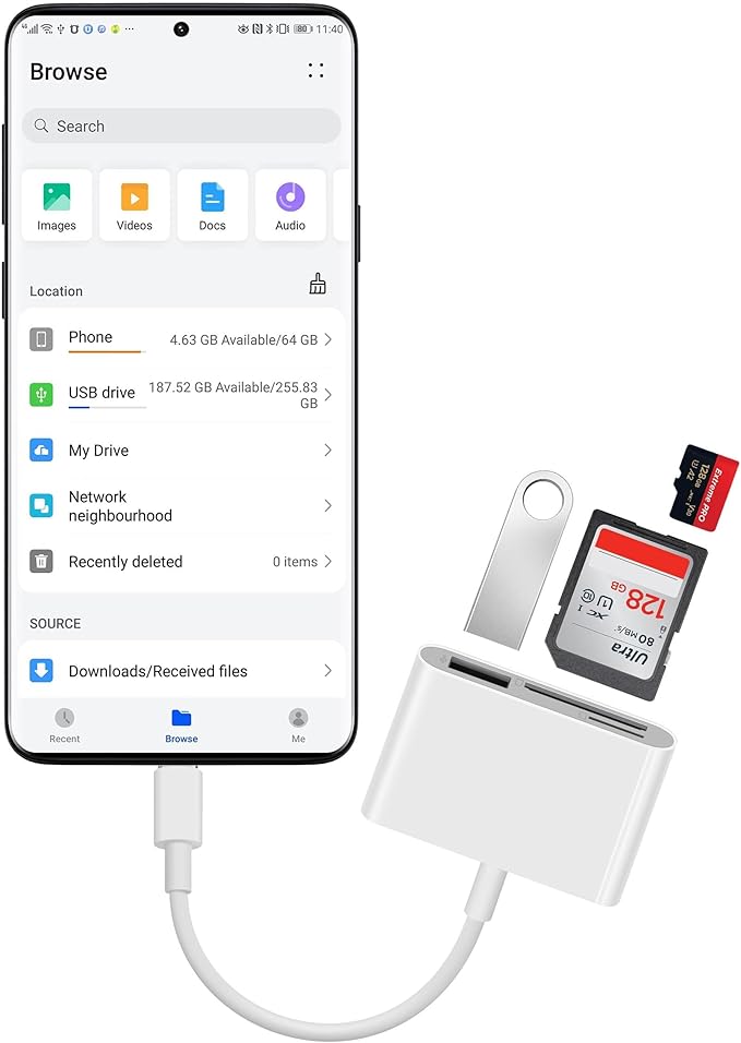 USB-C SD Card Reader, Support SD, Micro SD Cards - Image 4