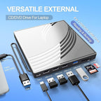 External CD/DVD Drive for Laptop, Ultra Slim CD Burner USB 3.0 Hub - Image 5
