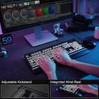 Large Print Backlit Computer Keyboard, USB Full Size Wired Keyboards - Image 6