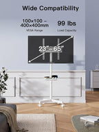 PERLESMITH Rolling White TV Stand - Image 2
