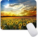 Square Mouse Pad Sunflower, Personalized Premium-Textured Custom Mouse Mat by Armanza