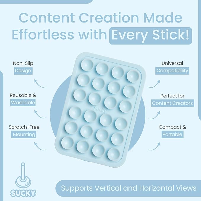SUCKY Silicone Suction Phone Case Adhesive Octo Cup Buddy Mount - Image 4
