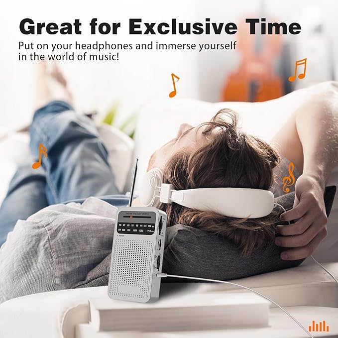 Portable Radio AM FM with Long Range Reception, Goodes Transistor Radio with - Image 5