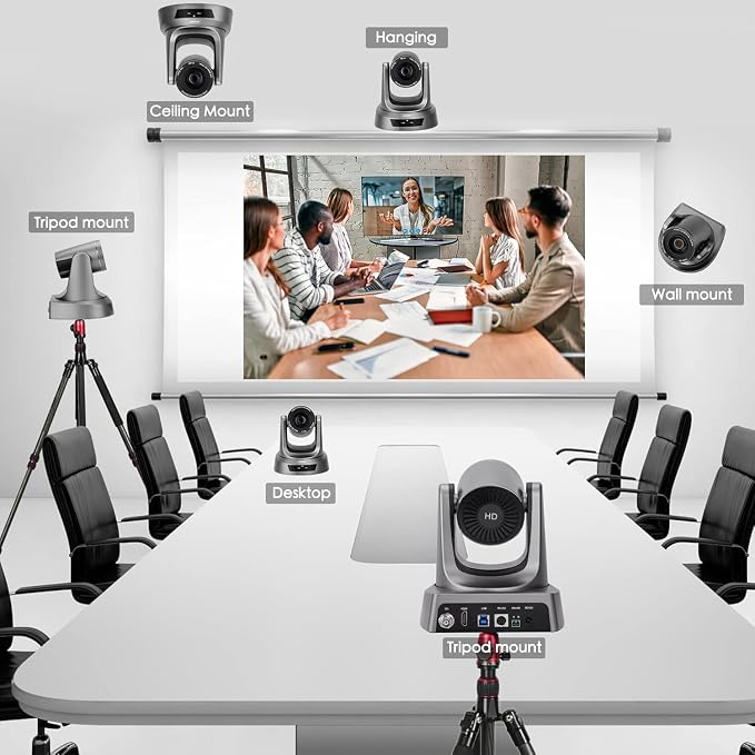 10X PTZ Conference Webcam with 3G-SDI/HDMI/USB Output, 1080P PTZ Live Streaming - Image 4