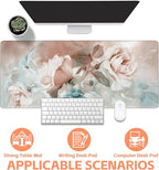 Mouse Pad Large Rose and Leaves Non-Slip Game Desk Mat - Image 4