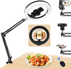 Overhead Phone Mount with Ring Light, 10’’ LED Selfie Light by Old+Shark