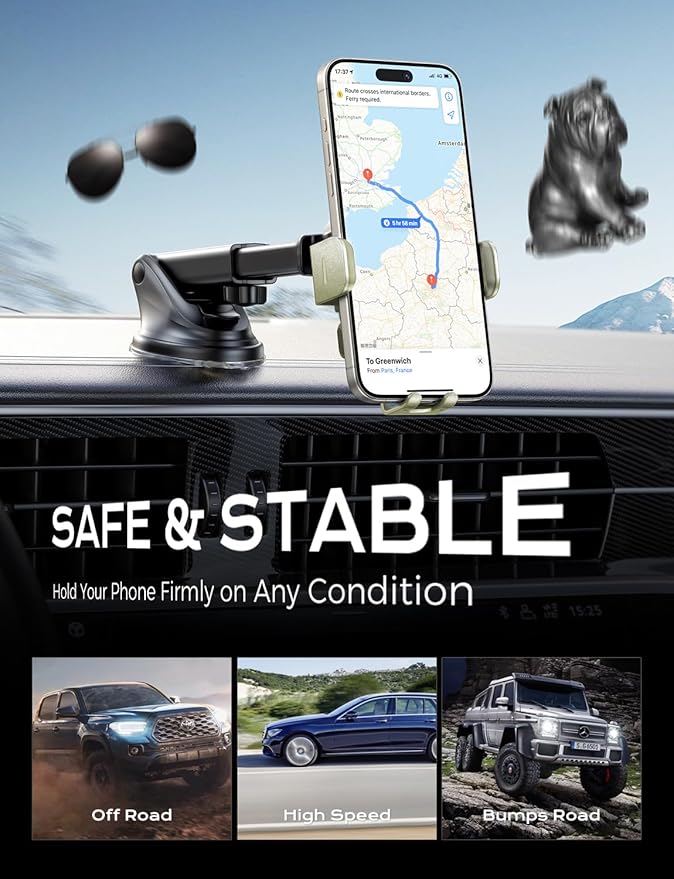 Wireless Car Charger, 15W Fast Charging Auto Clamping Car Charger Phone Mount - Image 8