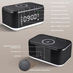 Alarm Clock Speaker Wireless Charger, Digital Alarm Clocks Bedrooms Bluetooth - Image 8