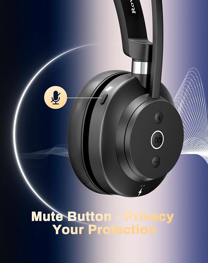 Wireless Headset with Mic for Work, Call Center, Computer Headphones with - Image 6