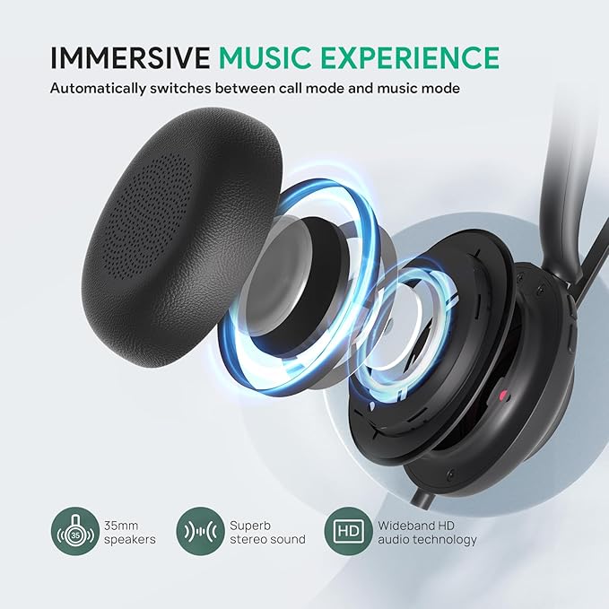 Yealink UH35 Wired Headset, USB Headset - Image 4