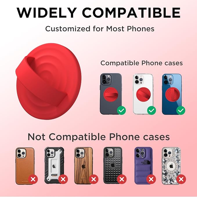 Magnetic Phone Ring Grip Holder, Silicone Finger Loop Grip, Compatible - Image 7