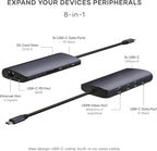 Satechi 8 in 1 USB C Hub Multiport Adapter V3, 8K HDMI, 100W Charging, 4 USB - Image 2