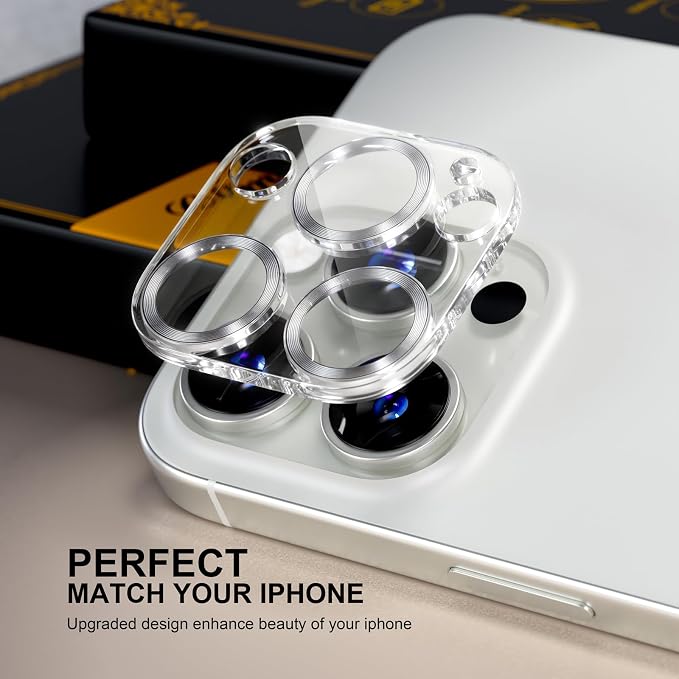 beuxece for 6 Pack iPhone 15 Pro/iPhone 15 Pro Max Camera Lens Protector 9H - Image 4