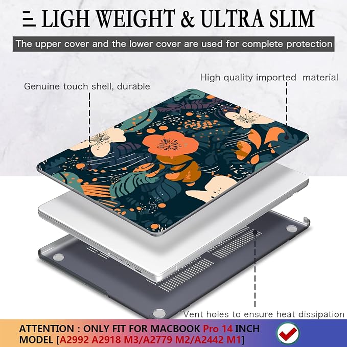 CISSOOK Compatible with MacBook Pro 14 inch Case 2024 2023 2022 2021 Release M4 - Image 4