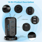 Power Strip Tower AOFO Surge Protector 12 AC Outlets - Image 4