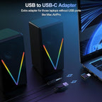 RGB Desktop Speakers with Enhanced Bass, Volume Control & 6 Colorful Lights - Image 4