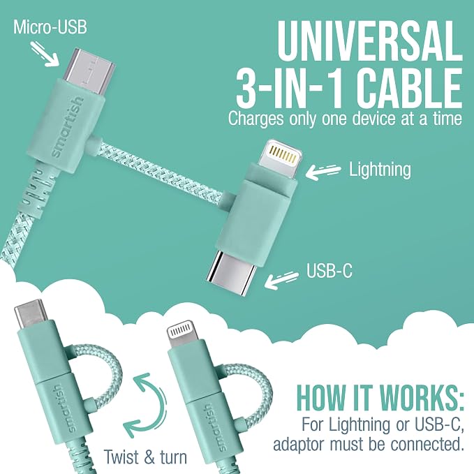 Smartish USB-C/Lightning Cable for iPhone 16/15/14 - Image 2