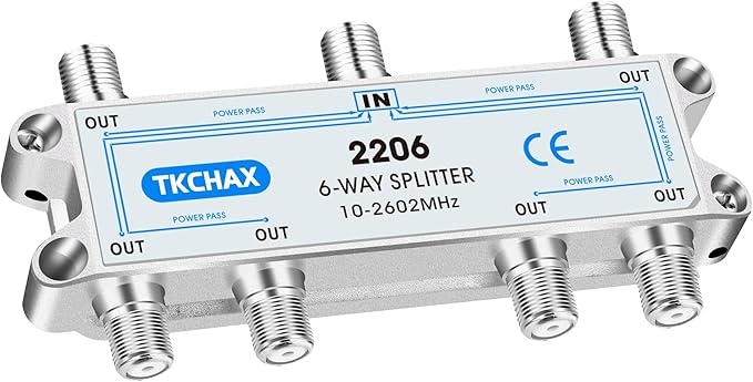 Coaxial Cable Splitter, Support 10-2602MHz, RG6 RG59 Coax Compatible, Work by TKCHAX
