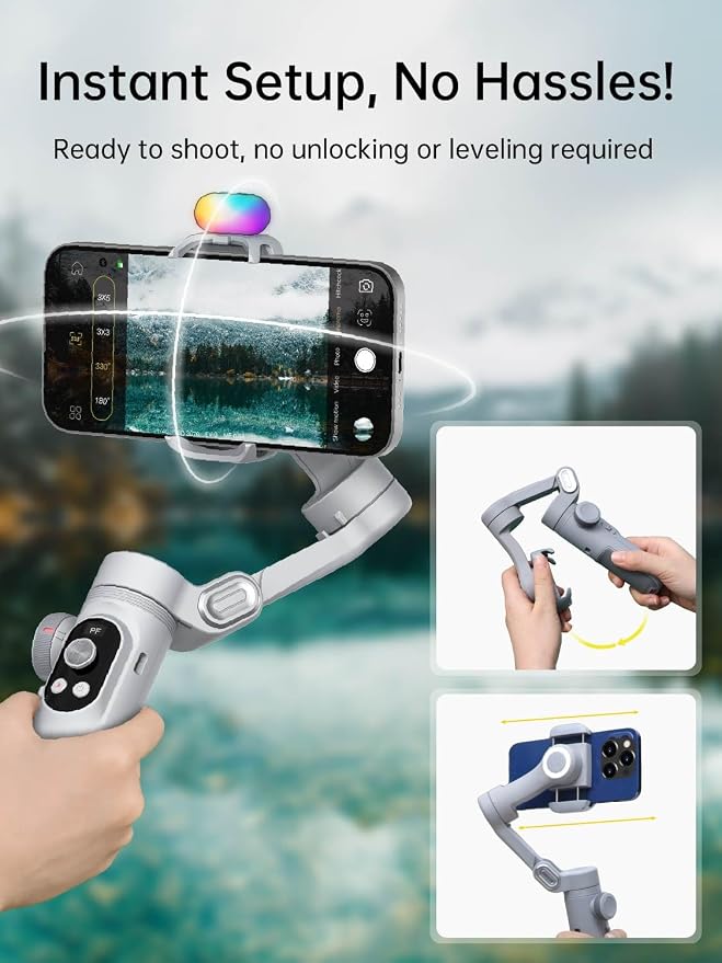 iPhone Gimbal, 3-Axis Gimbal Stabilizer - Image 9
