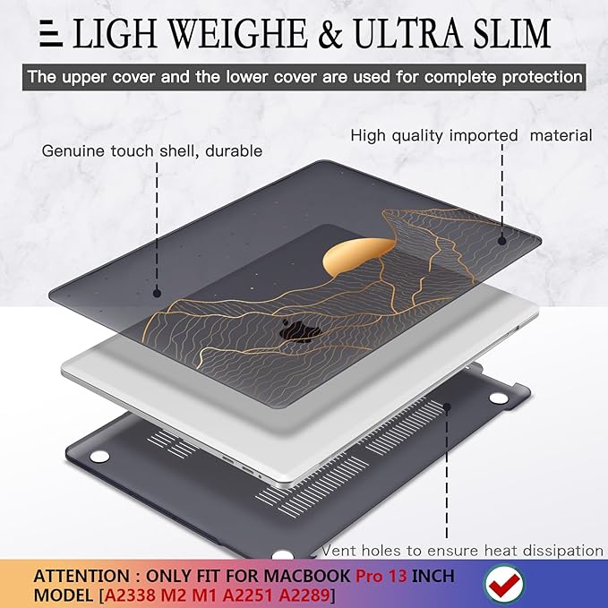 CISSOOK Compatible with MacBook Pro 13 Inch M2 M1 Case 2025-2016 Release A2338 - Image 4