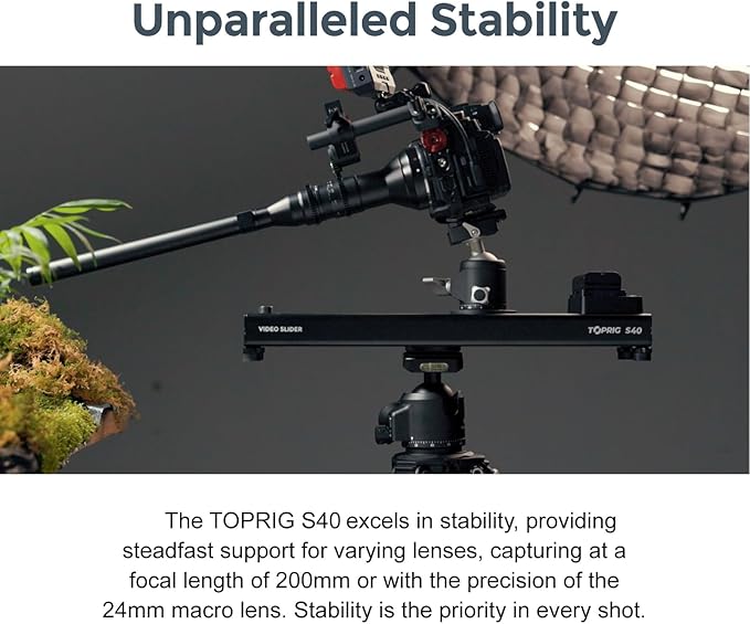 Accsoon Toprig S40 Motorized Camera Slider 40cm/16 App Wireless Control Carbon - Image 2