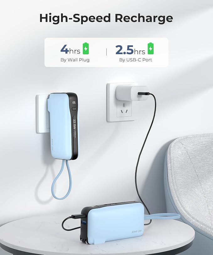 1 Pack Portable Charger with Built-in USB-C Cable & Plug, 000mAh 5V/4.5A Power - Image 8