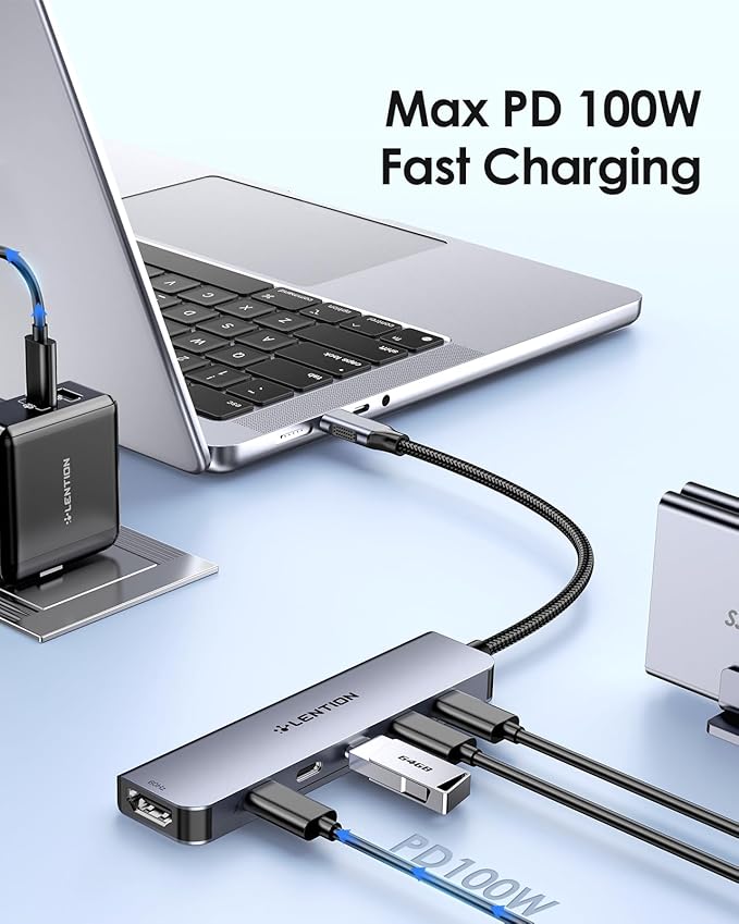 LENTION 6-in-1 USB C Hub Dock - Image 5