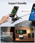 iWALK 3-in-1 Magnetic Wireless Charging Stand, 15W Foldable Charger Station - Image 6