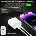Fast iPhone Charger, Dual Port USB C iPhone Charger Fast Charging Block - Image 2
