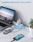 USB C Hub, TOTU Upgraded 13 in 1 Type C Hub to 4K HDMI & DP, 2 USB3.0/2 - Image 7