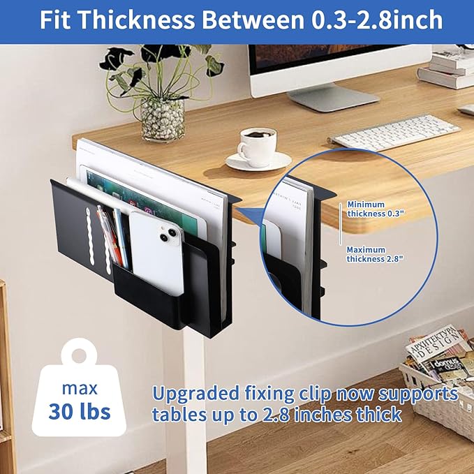 LUKETURE Laptop Holder, Steel Desk Side Storage, No Drill Standing Desk - Image 3
