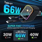 Car Charger with Starlight, 66W USB C Fast Car Charger Adapter, 4 in 1 - Image 3