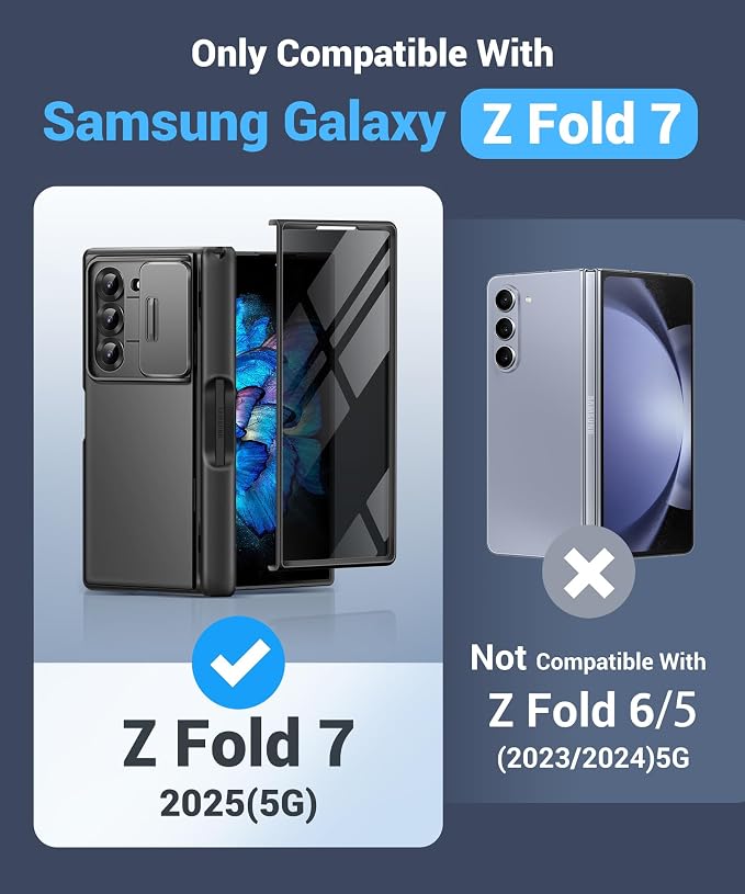 BERFY for Z Fold 7 Case with Privacy Screen Protector, Military Grade Hidden - Image 9