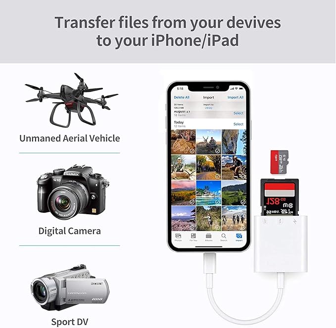 2 in 1 Lightning to SD Card Reader - Image 3