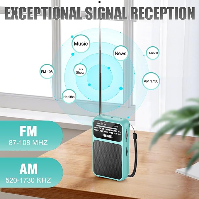PRUNUS J-555 Pocket Radio AM FM USB-C Charging& Battery Operated, Excellent - Image 5