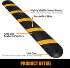 Heavy Duty Speed Bumps for Driveway, 1 Pack 2 Channel Modular Traffic Speed - Image 7