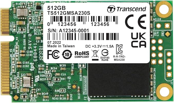 Transcend 512GB mSATA SSD with Dram Cache, Mini SATA III 6G/s Internal Solid by Transcend