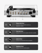 ANGELS HORN High Fidelity Bluetooth Vinyl Turntable Record Player - Image 6