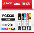PGI-230XL CLI-231XL High Yield Ink Cartridge Combo 5 Pack Compatible by INKBAY