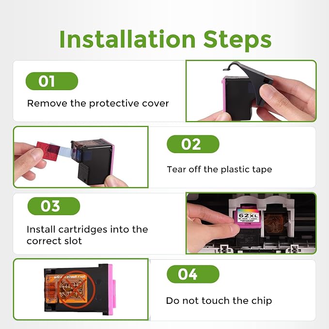 62XL Ink Cartridges Black and Color Replacement - Image 5