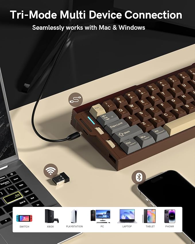 Redragon K752 Wireless Mechanical Keyboard, 60% Gasket Mount Gaming Keyboard - Image 5