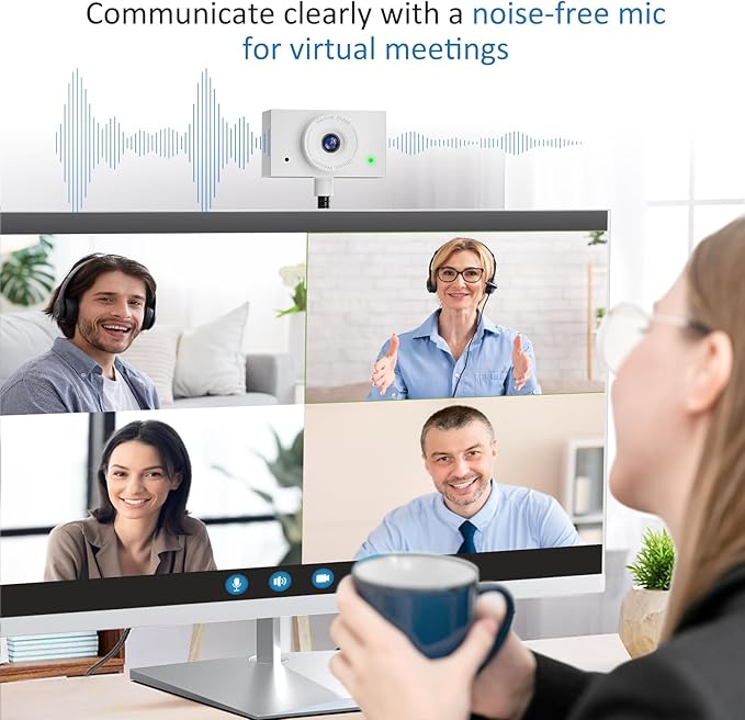 Webcam 1080P for PC, Eye Contact Webcam for Desktop Computer - Image 6