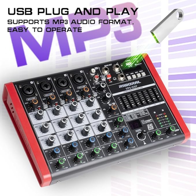 6 Channel Audio Interface DJ Mixer - Image 5