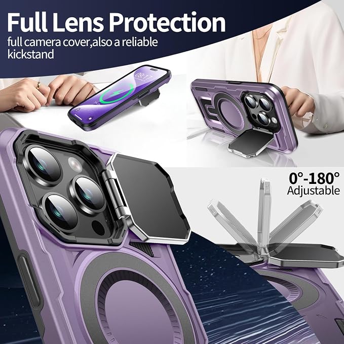Camera Stand Case for iPhone 15 Pro, 2024 Version Military Grade Protective - Image 3