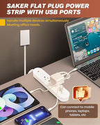 Saker Outlet Concealer Power Strip, 8FT Surge Protector Flat Extension Cord - Image 9