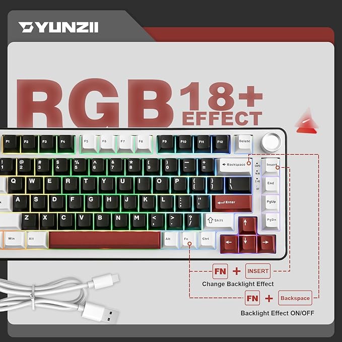 YUNZII B75 PRO Wireless Mechanical Keyboard, 75% Layout - Image 6